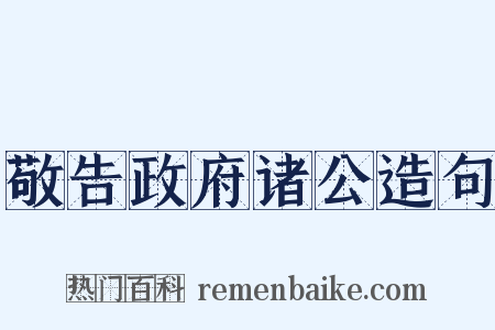 敬告政府诸公造句是什么意思的图片